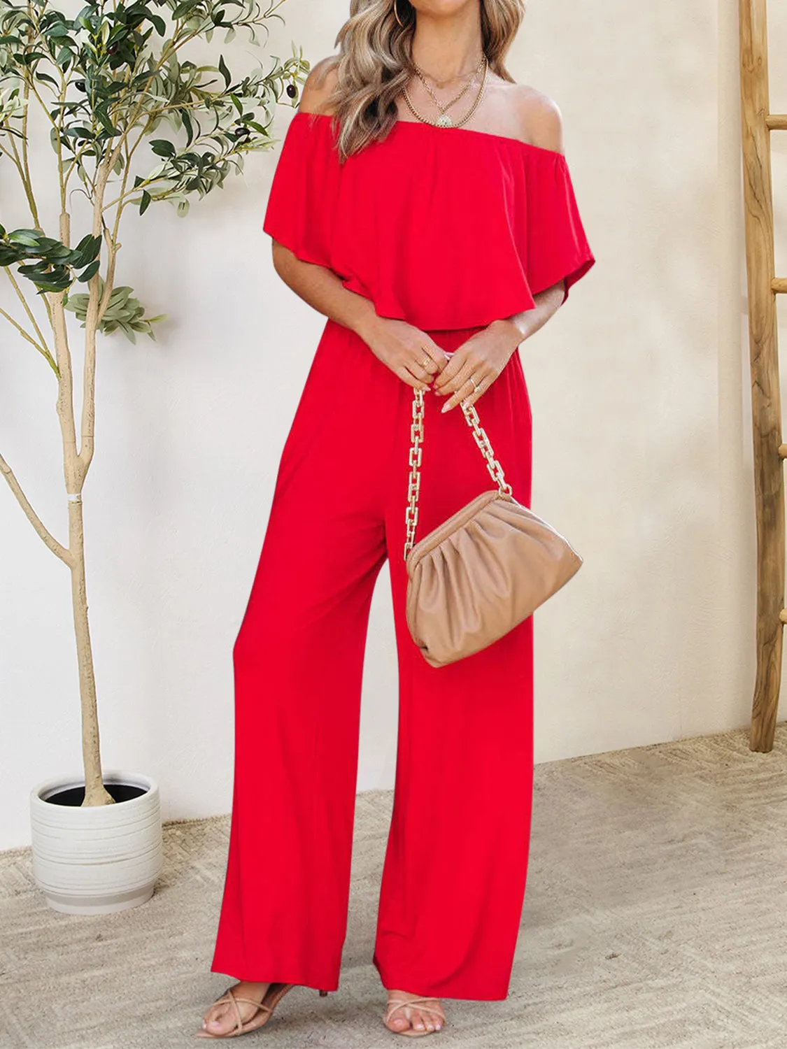 Jennie Ruffled Off-Shoulder Jumpsuit