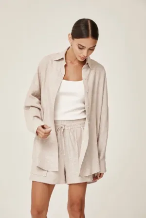 Linen Oversized Button Front